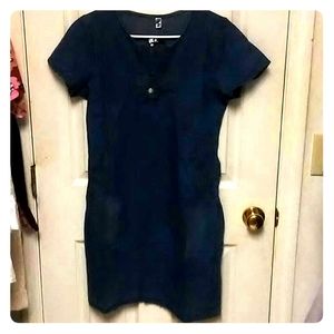 Short sleeve denim mini dress